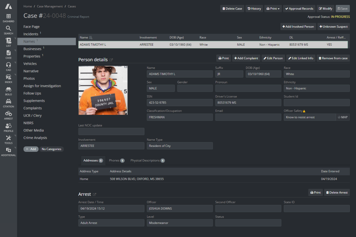 ARMS Case Management delivers a consistent user experience on any device, reducing training time and ensuring seamless functionality for Patrol Officers both in-office and on the go.