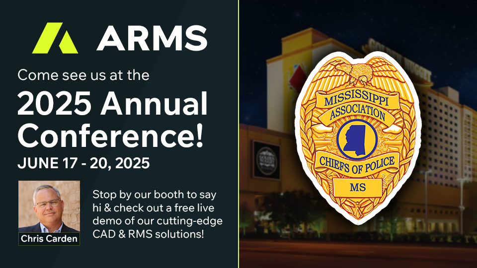 ARMS will be at the Golden Nugget Hotel & Casino, showcasing how ARMS helps agencies across the Southeast.