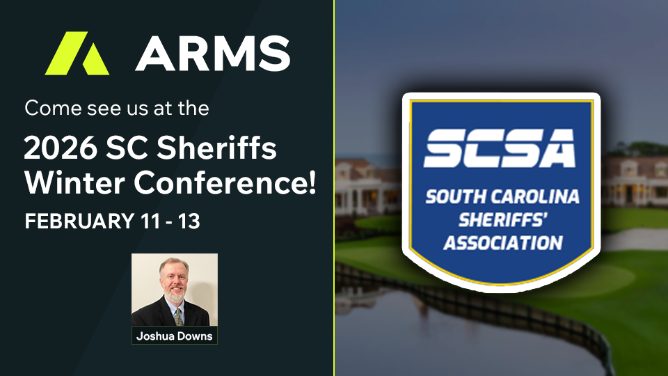 The ARMS team will be onsite at the SCSA Winter Conference and ready to connect with sheriffs and command staff—whether you want a quick hello or an in-person demo of how ARMS simplifies RMS, CAD, and NIBRS compliance.